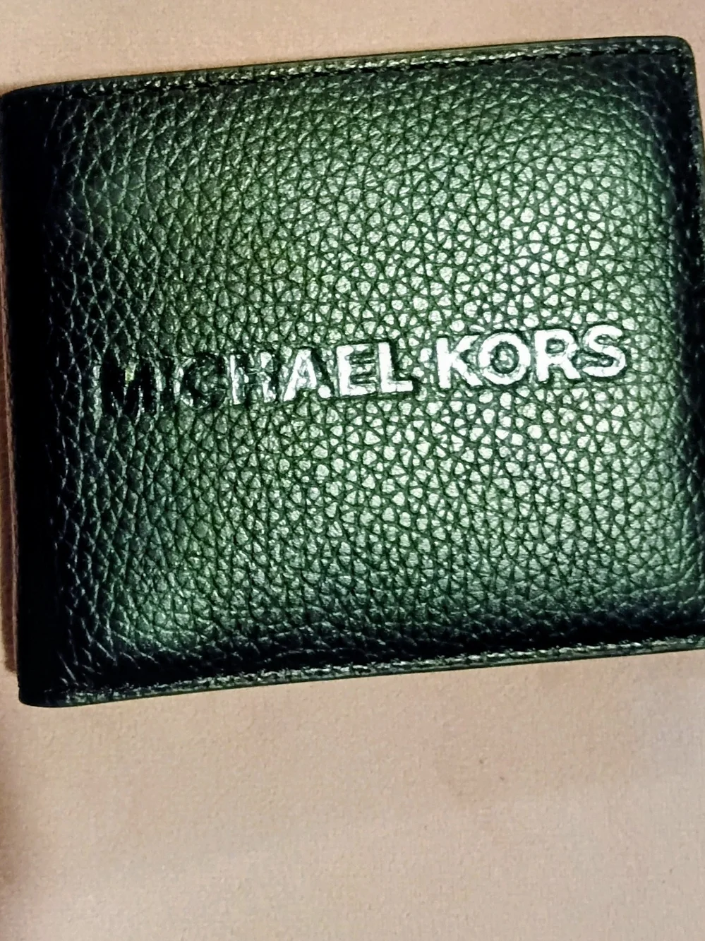 Michael Kors Black Pebbled Leather Card & Key Holder
